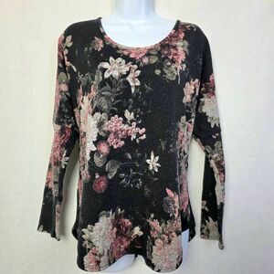 Daytrip Floral Long Sleeve Open Back Top XL